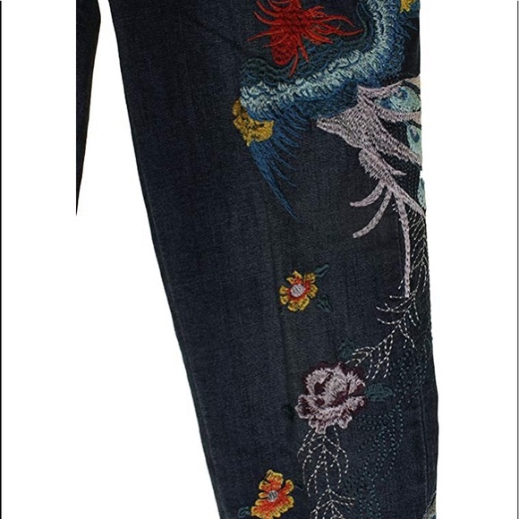 Free People Bird Embroidered Skinny Jeans - Picture 3 of 5